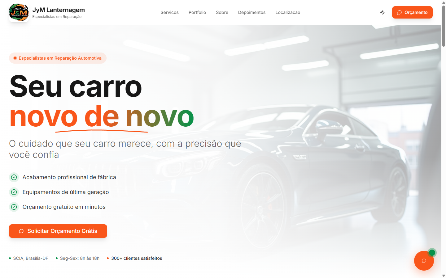 Site JYM Lanternagem e Pintura